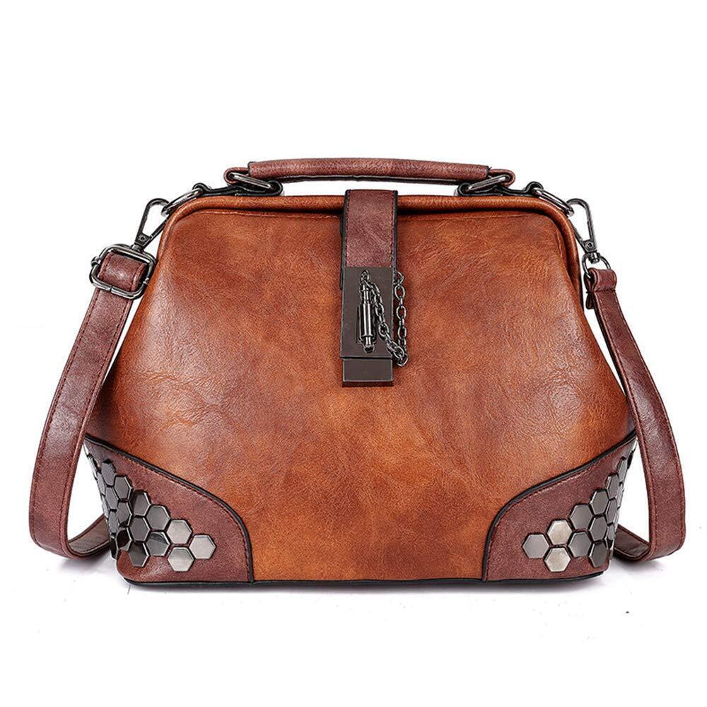 Gothic Rivet Studded Vintage Doctor Style Cross Body Convertible Bucket